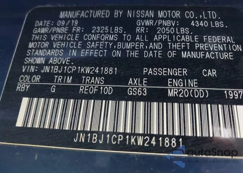 2019 Nissan Rogue Sport S из США, поврежденный, VIN JN1BJ1CP1KW241881